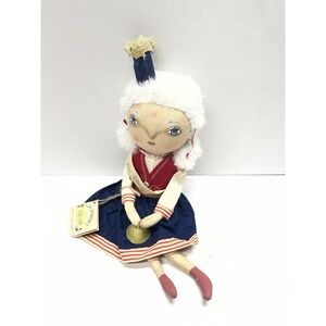 Primitive Folk art Americana Patriotic Miss Liberty Doll Joe Spencer 15"